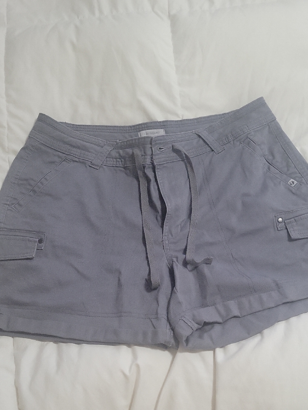 Casual Women's Gray Cargo Drawstring Shorts